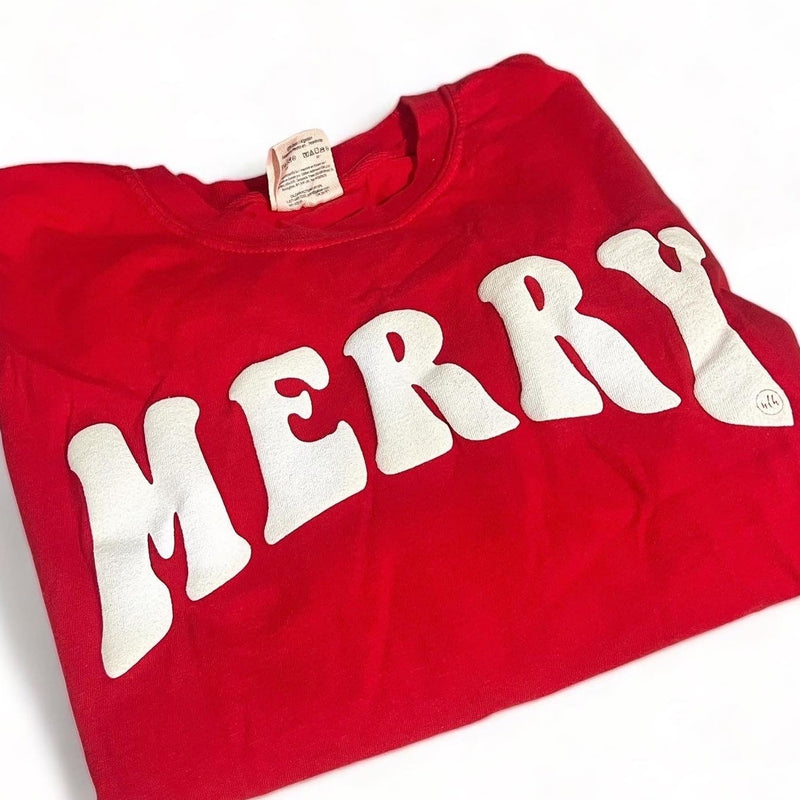 Merry Puff Long Sleeve Christmas T-Shirt
