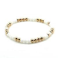 14K Gold Filled + White Crystals Bracelet