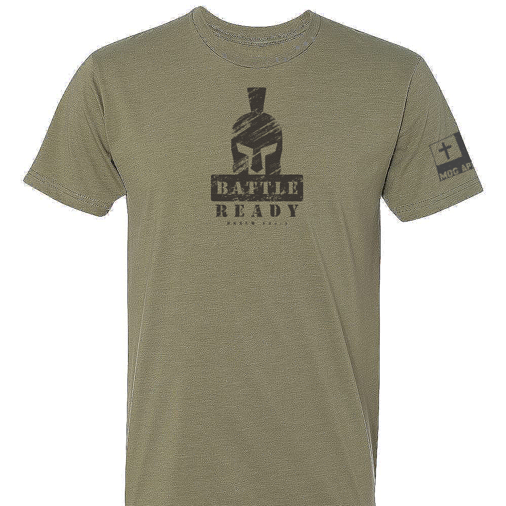 Battle Ready Christian Graphic Tee - Mil. Green