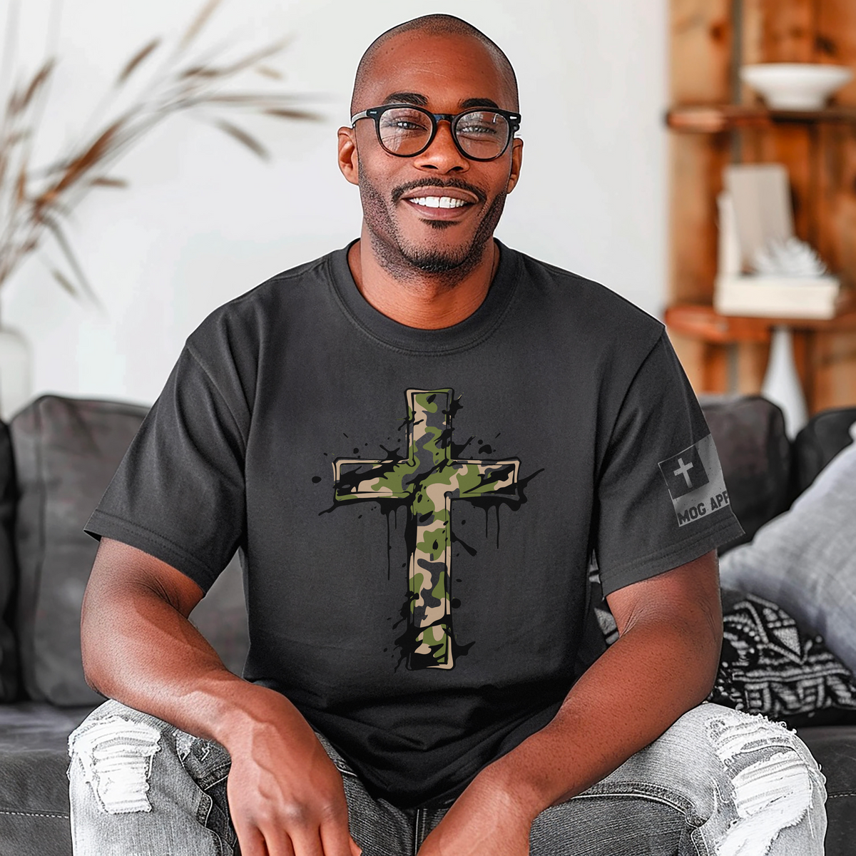 Camo Cross Christian Graphic Tee