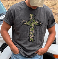 Camo Cross Christian Graphic Tee