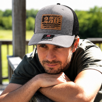 250 USA Leather Patch Richardson Hat Gray