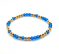 14K Gold Filled + Royal Blue Crystals Bracelet