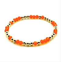 14K Gold Filled + Clear Orange Crystals Bracelet