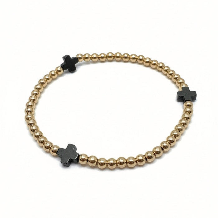 14K Gold Filled Cross Eternity Bracelet 3mm