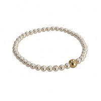 14K Gold Filled 6mm Bead + Pearls Bracelet