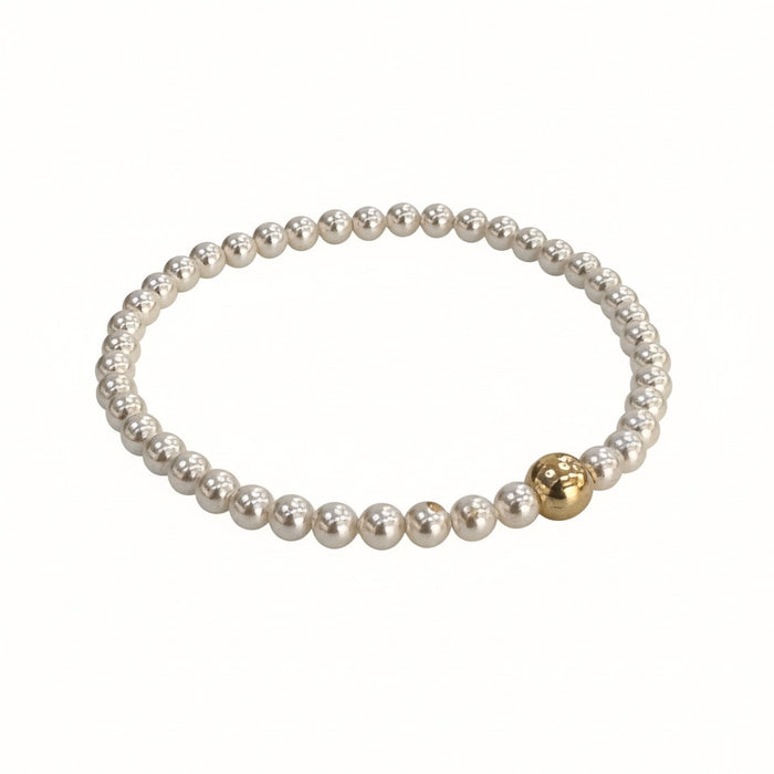 14K Gold Filled 6mm Bead + Pearls Bracelet