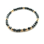 Hematite and Gold Eternity Bracelet  - 14K Gold-filled