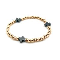 14K Gold Filled Cross Eternity Bracelet 4mm