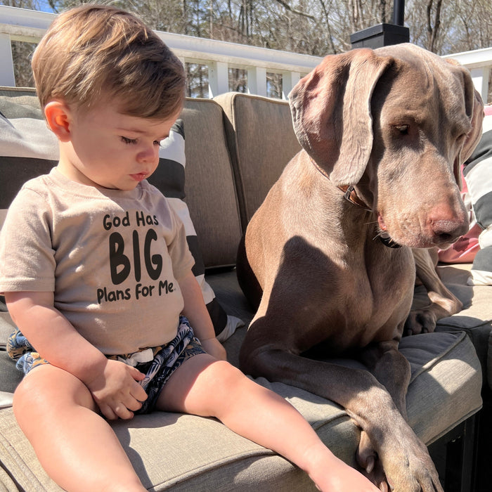 God has BIG plans for me Kid's Christian Graphic Tee