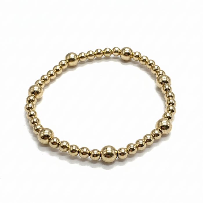 14K Gold Filled Eternity Bracelet 4+6mm Mix