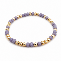 14K Gold Filled + Eggplant Crystals Bracelet