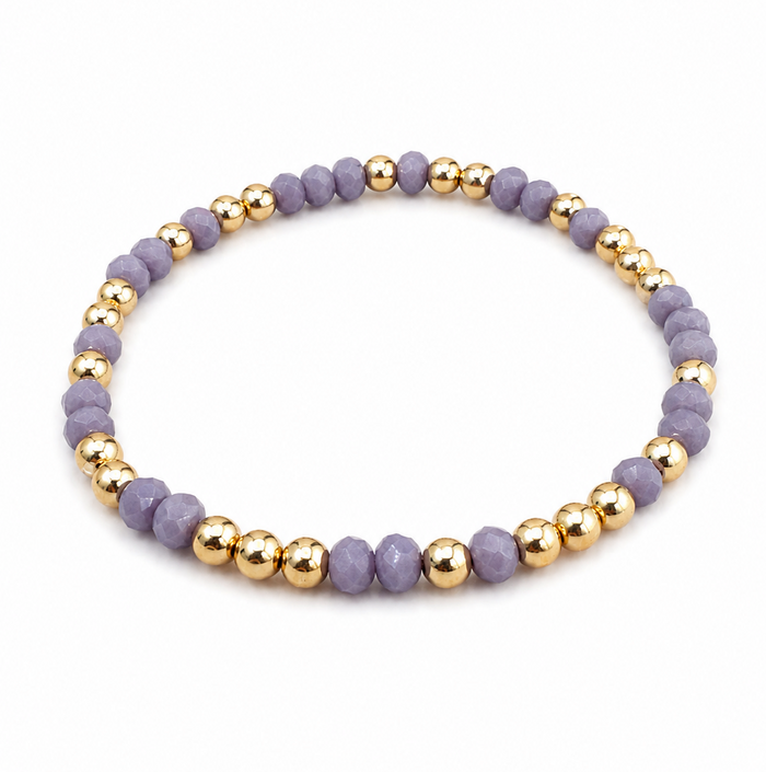 14K Gold Filled + Eggplant Crystals Bracelet