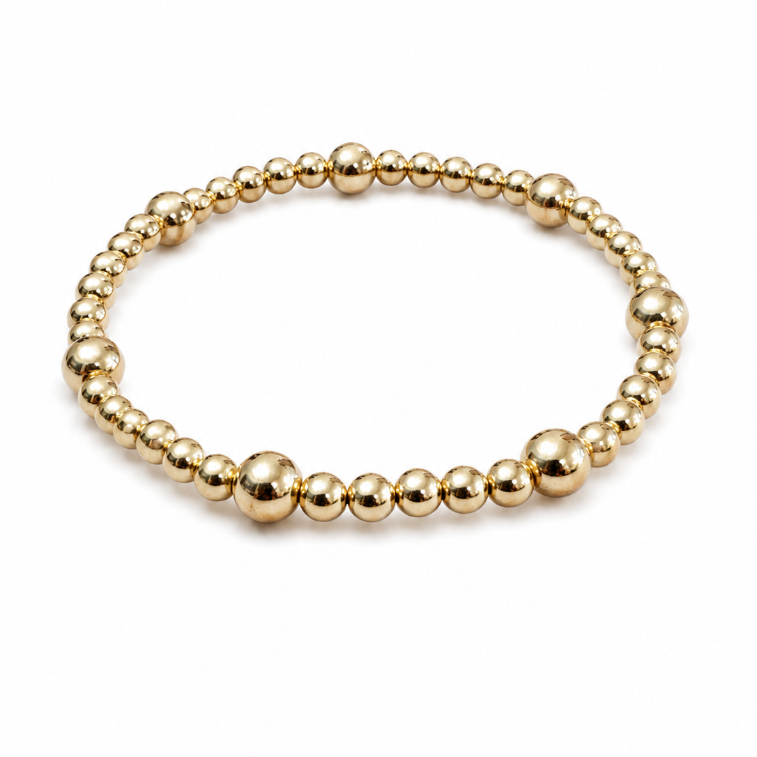 14K Gold Filled Eternity Bracelet 4+6mm Mix
