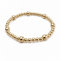14K Gold Filled Eternity Bracelet 4+6mm Mix