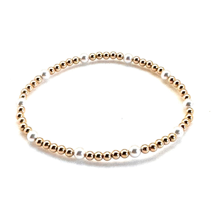 14K Gold Filled + Pearls Bracelet 3mm