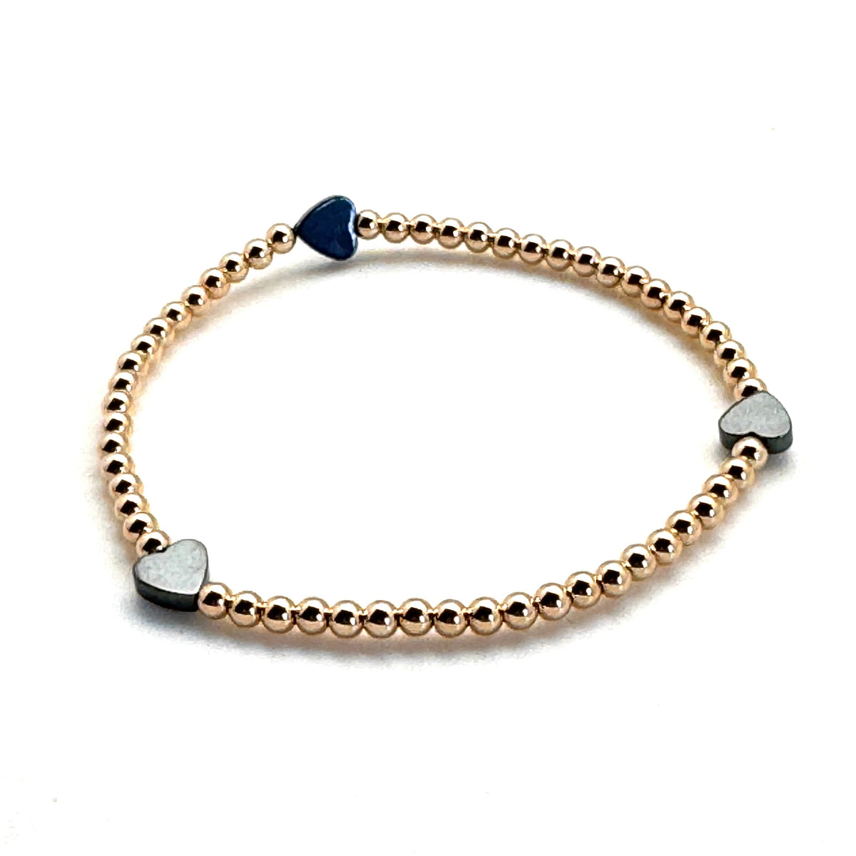 14K Gold Filled Heart Eternity Bracelet 3mm