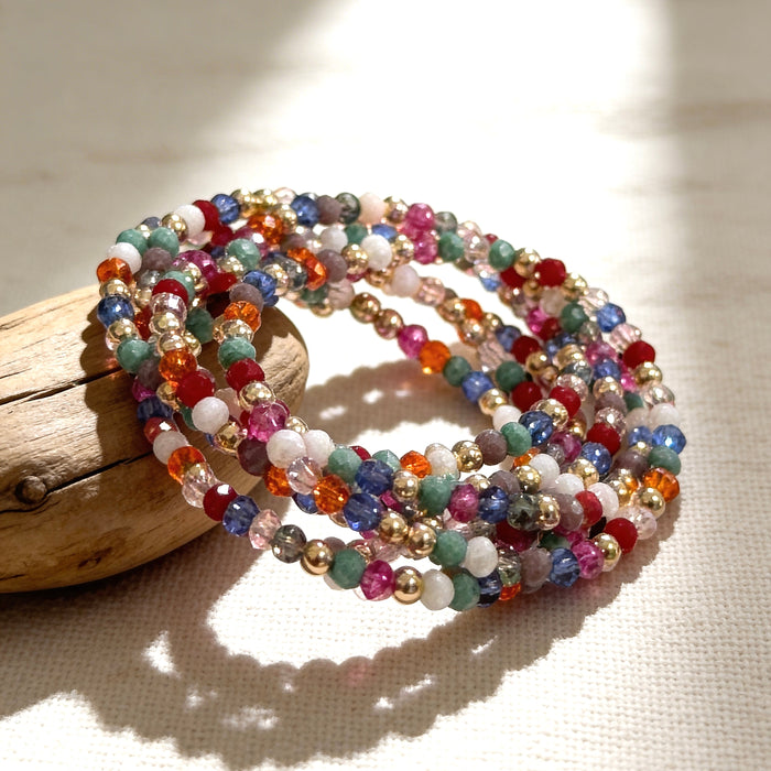 14K Gold Filled + Color Crystal Beads