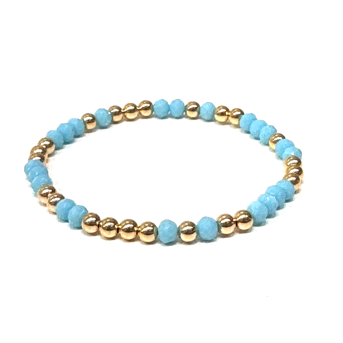 14K Gold Filled + Turquoise Crystals Bracelet