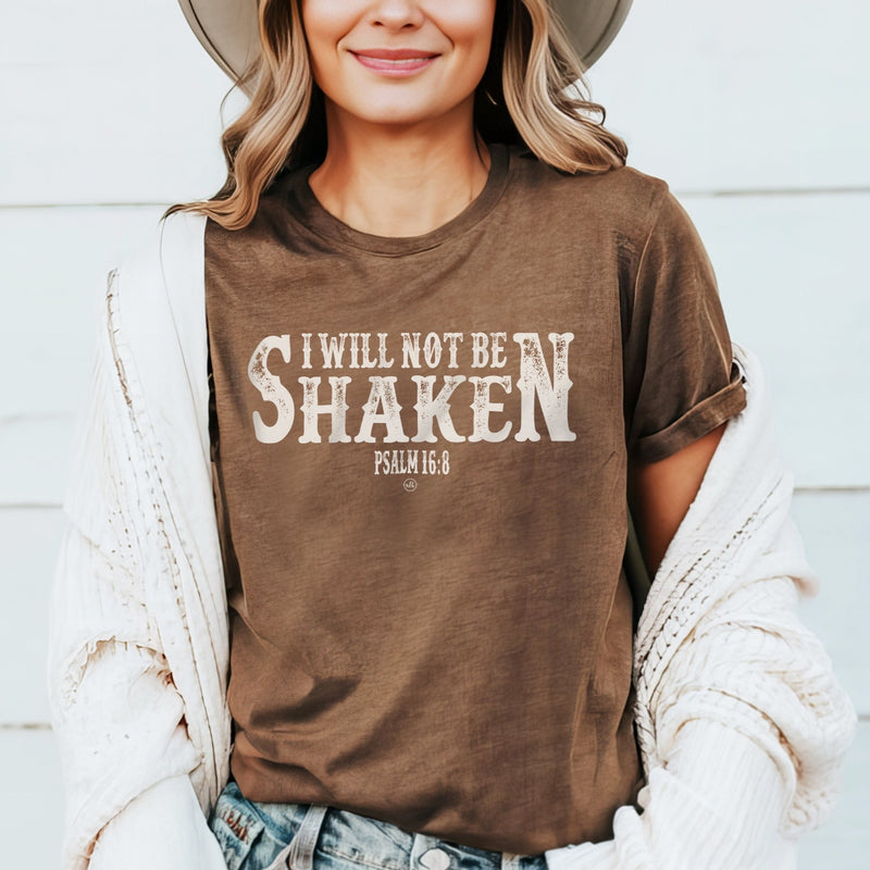 I Will Not Be Shaken Christian Tee