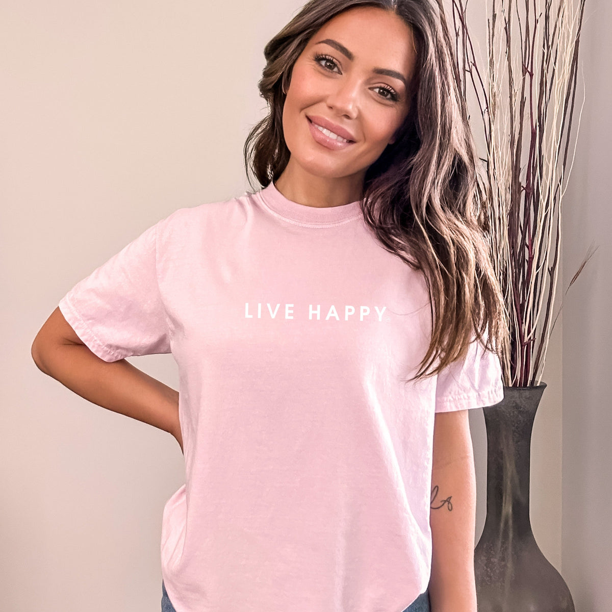 Live Happy Comfort Colors Short Sleeve T-Shirt