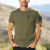 Three Nails Christian Graphic Tee - Heather Mil. Green