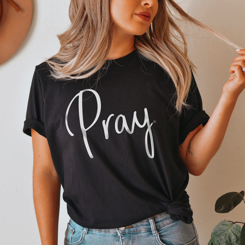Pray Bold Line Christian T-Shirt
