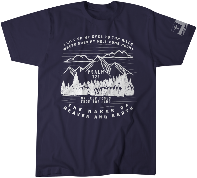 Psalm 121 - Maker of Heaven and Earth Comfort Colors T-Shirt - True Navy