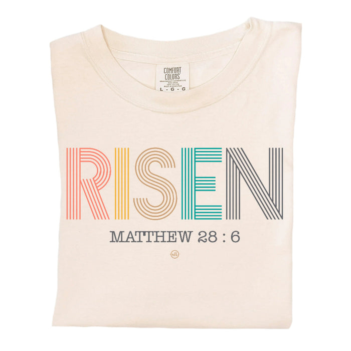 Risen Easter Ivory Christian Tee