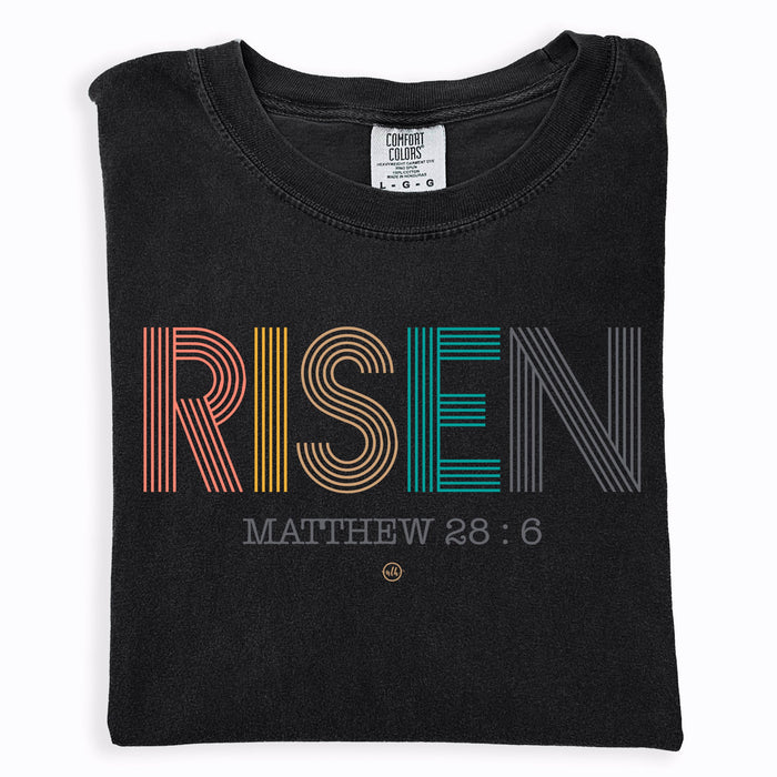 Risen Easter Black Christian Tee