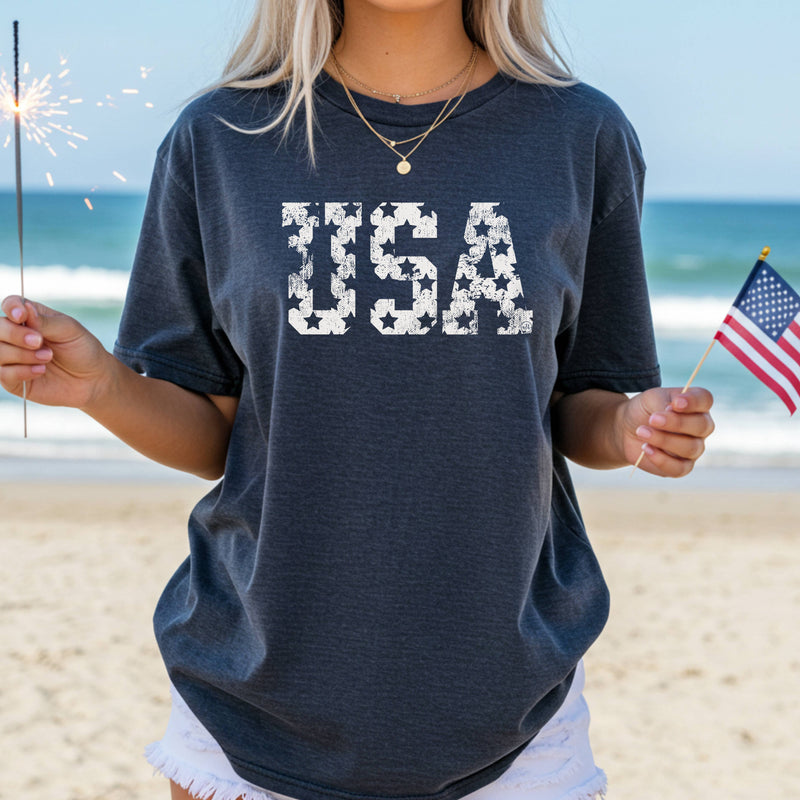 USA Stars July 4th Graphic Tee
