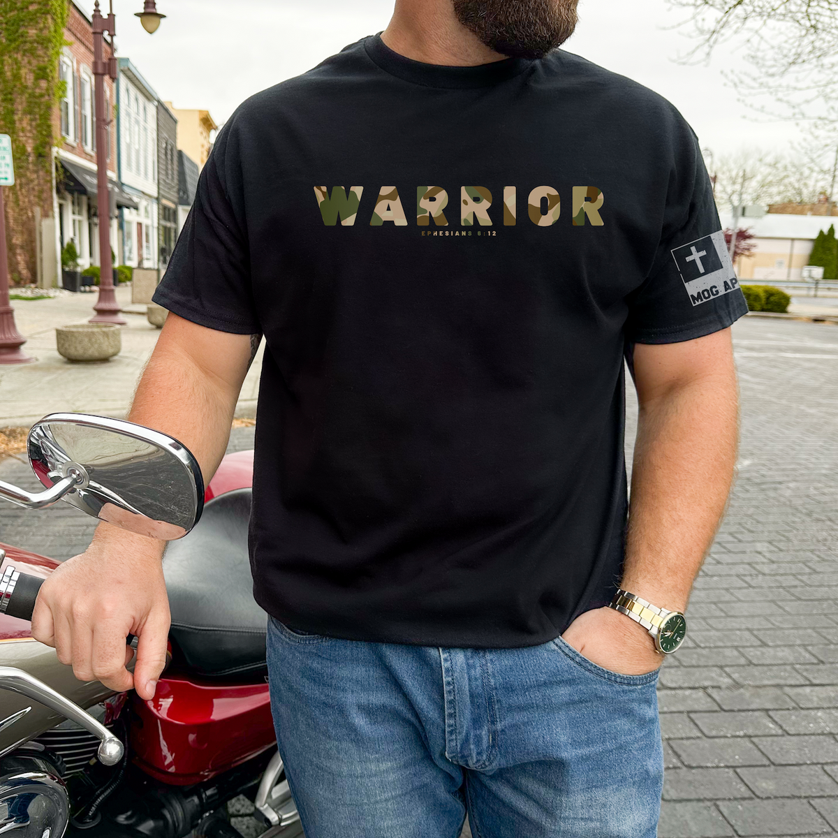 WARRIOR Camo Christian Graphic Tee