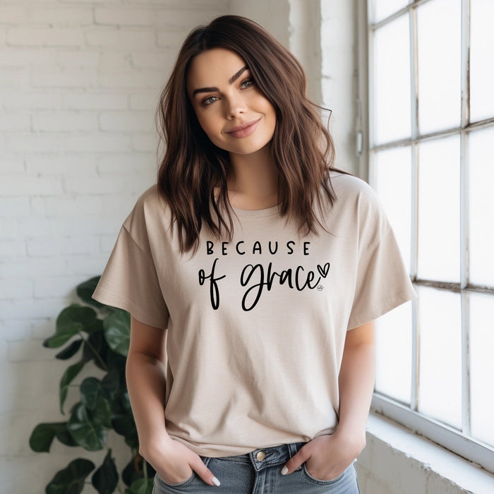 Because of Grace Christian Graphic Tee