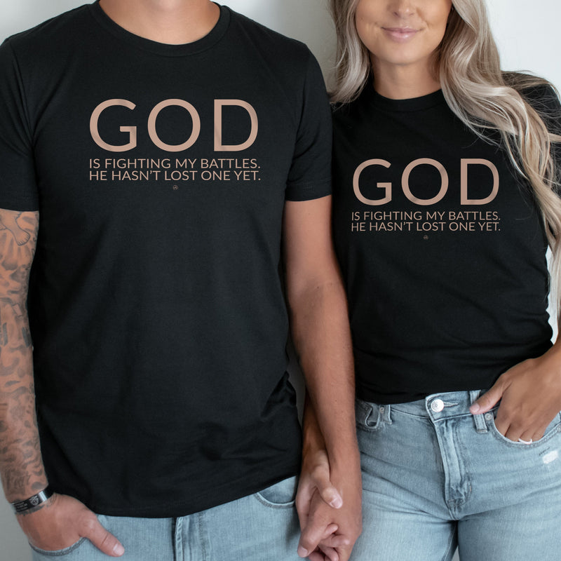God is fighting my battles Christian T-Shirt