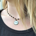Initial Letter Short Chain Choker Necklace - bronze chain