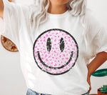 Smiley Face Happy Leopard - Comfort Colors Short Sleeve T-Shirt