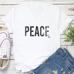 Last Chance-PEACE Short Sleeve T-Shirt - White