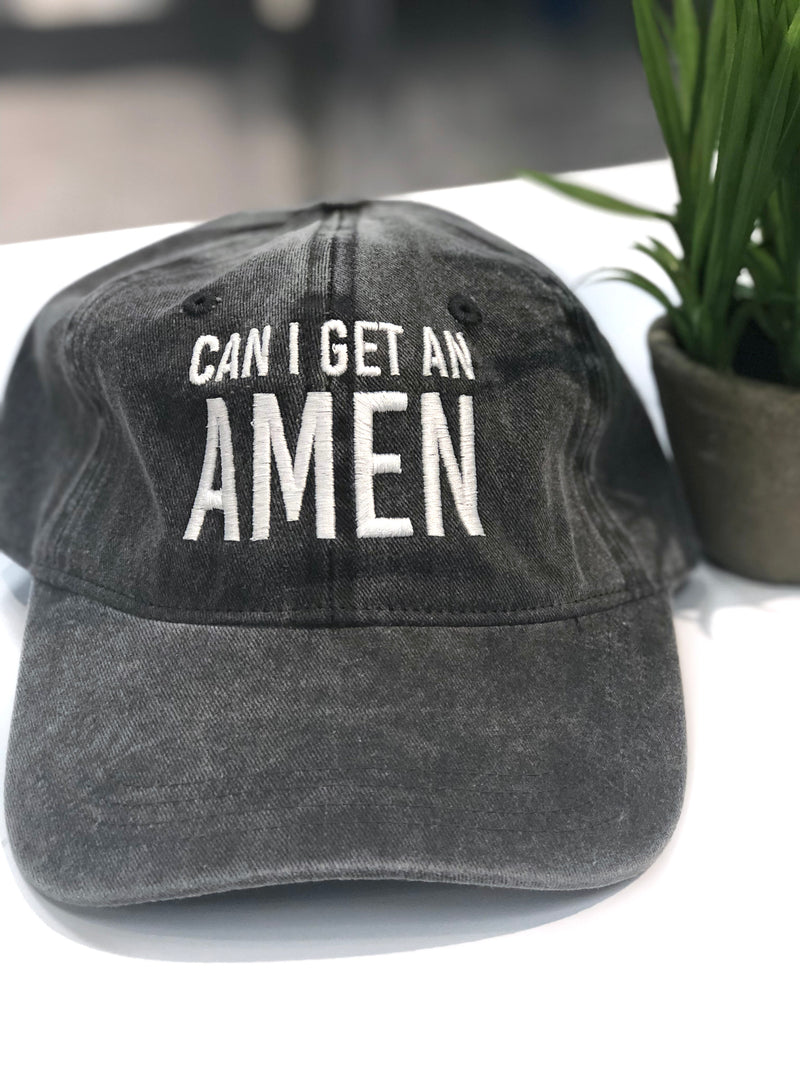 Can I Get An Amen Baseball Hat - Gray Mineral Washed