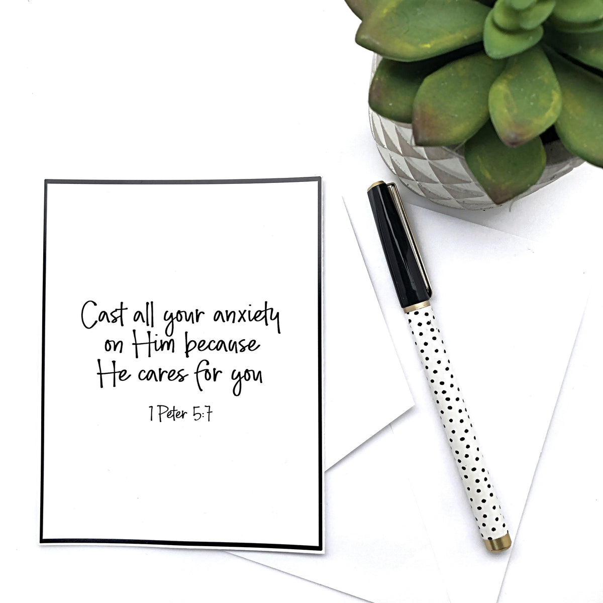 Cast all your anxiety on Him Notecard