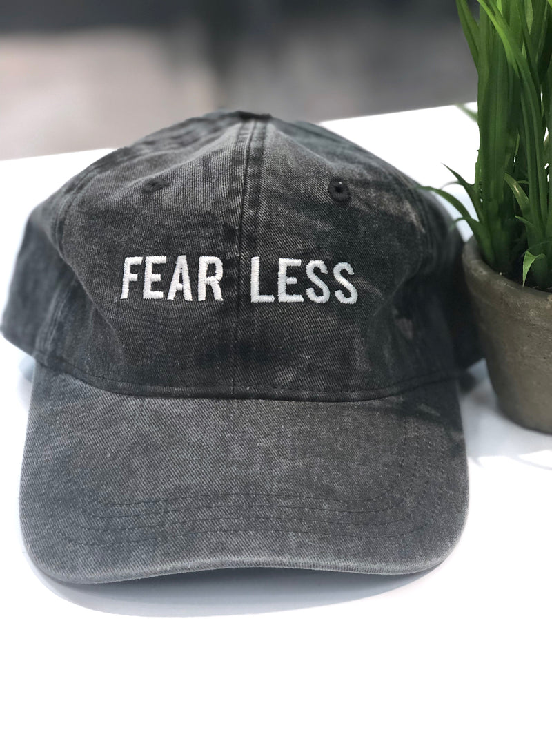 FEAR LESS Baseball Hat - Gray Mineral Washed