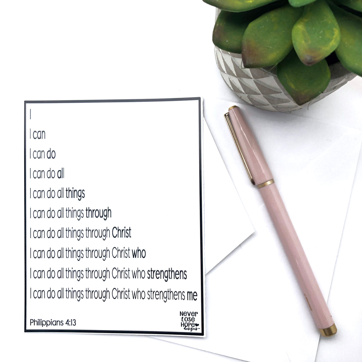 I can do all things through Christ Notecard