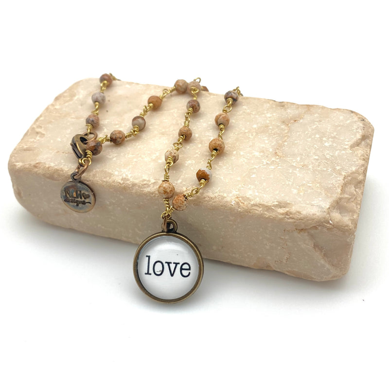 Short Beaded Necklace - Picture Jasper