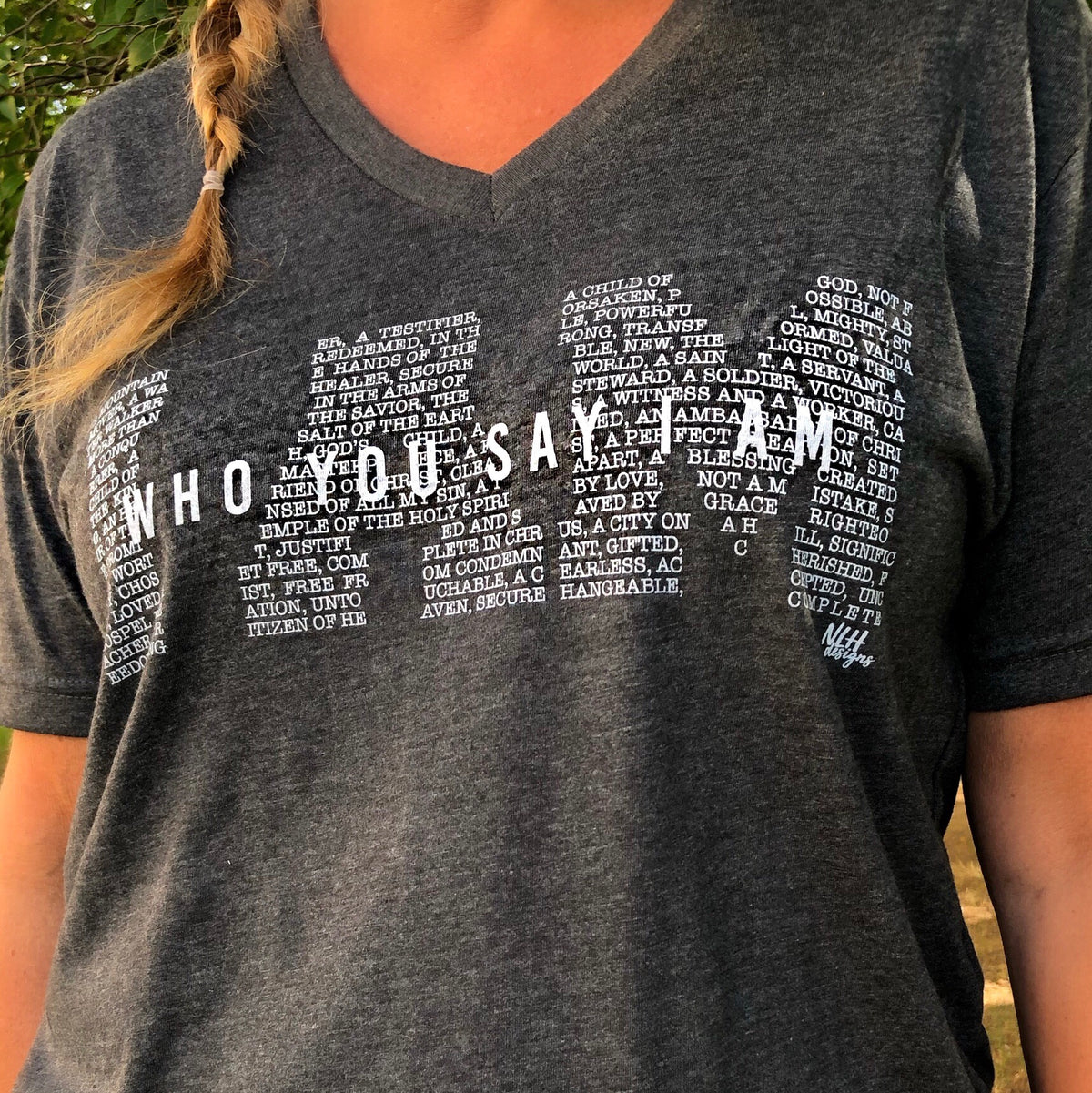 I AM who you say I am Short Sleeve T-Shirt - Charcoal