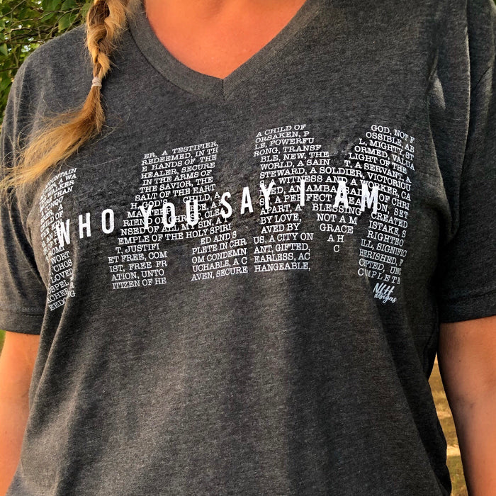 I AM who you say I am Short Sleeve T-Shirt - Charcoal