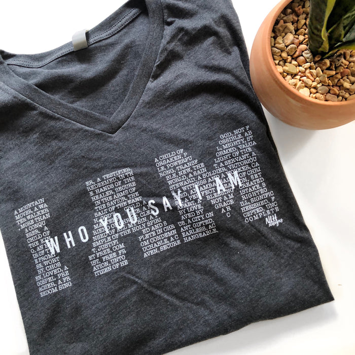 I AM who you say I am Short Sleeve T-Shirt - Charcoal