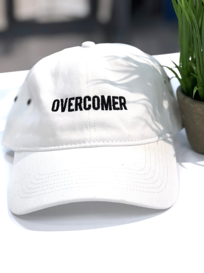 OVERCOMER Baseball Hat - White