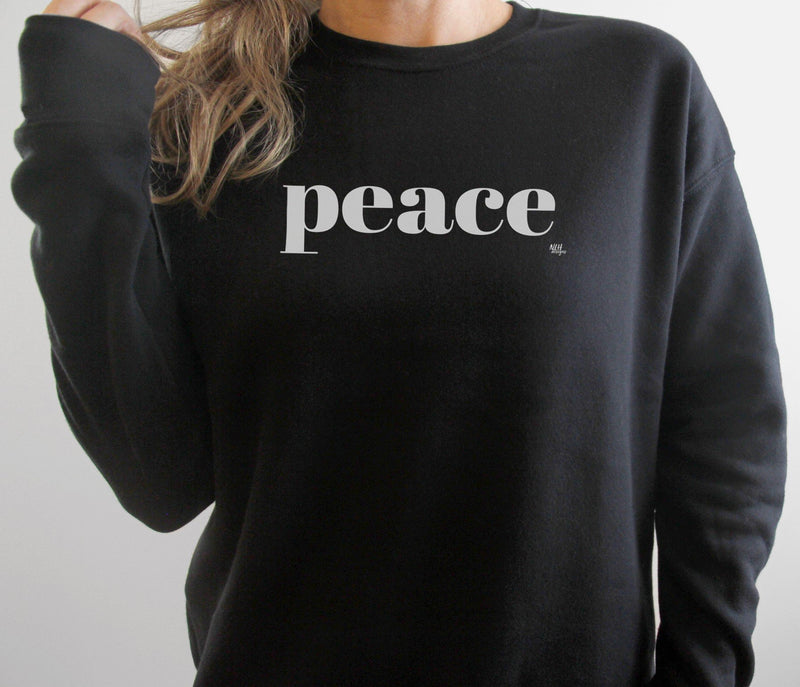 Last Chance - Peace Long Sleeve Black Sweatshirt