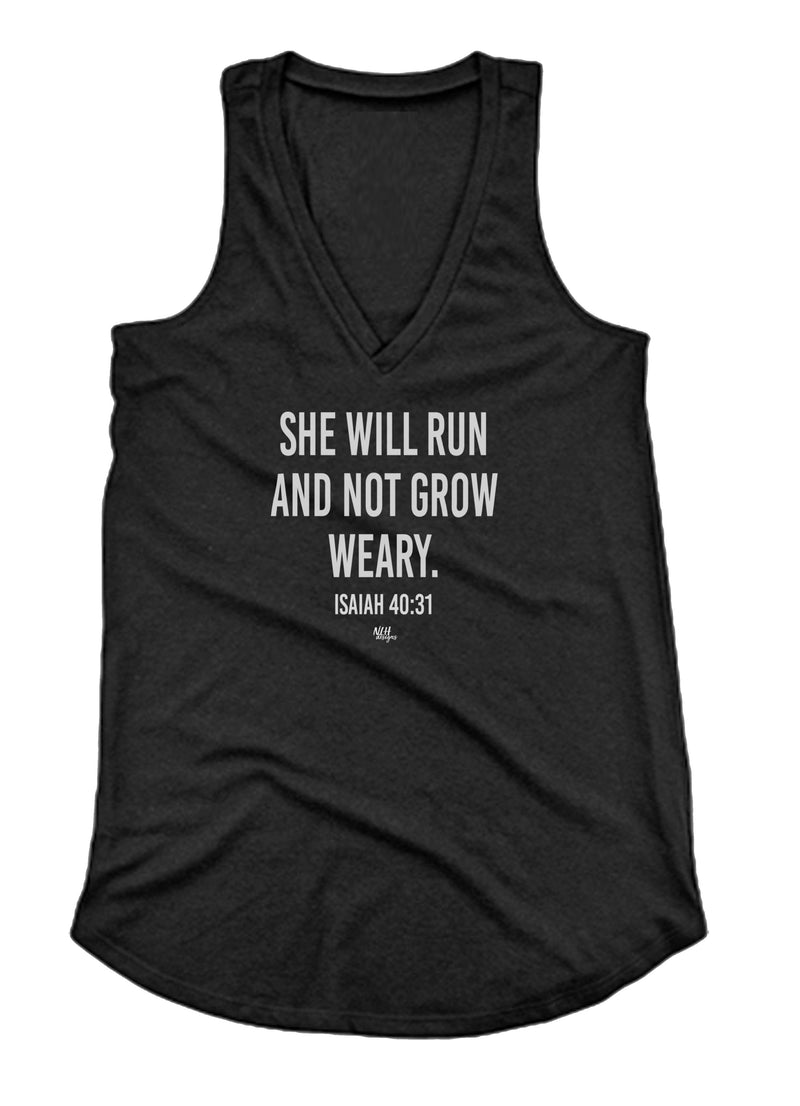 She Will Run and Not Grow Weary Loose Fit Tank Top